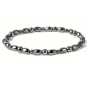 Gun Metal Grey Hematite Beaded Ankle Bracelet Magnetic Therapy for Women or Men
